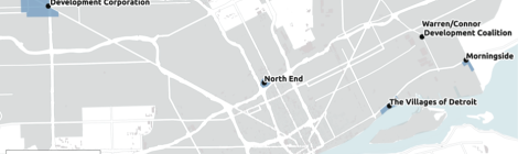 Detroit Future City "neighborhood centers" and locations of local NGOs